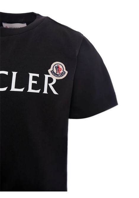 T-Shirt Nera Con Logo Stampato MONCLER ENFANT | 954-8C00018 89AFV999